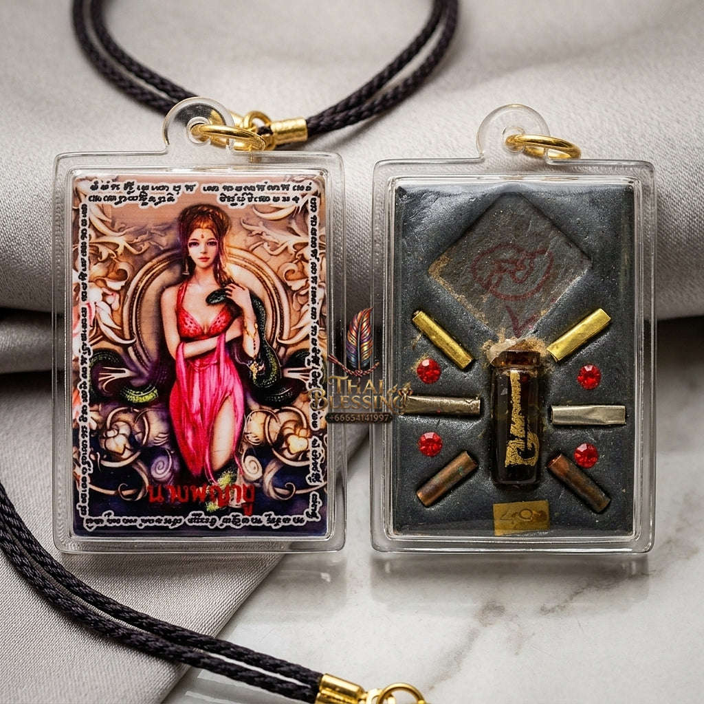 Supreme Nang Phaya Ngu (Snake Queen) Sacred Attraction Oil Locket - Ajarn Weerathep Yannakhru Prasit 2013 (Master Edition) Thai Blessing Co By RURUECHA