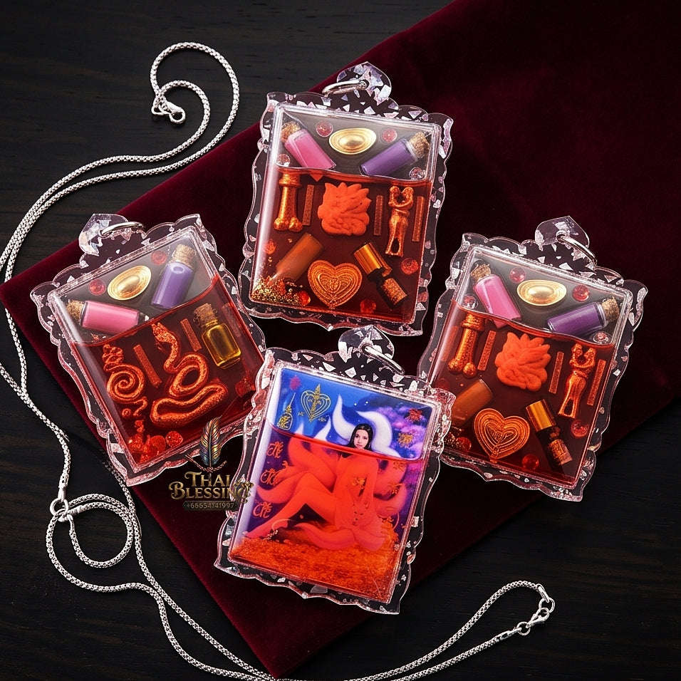 Supreme Phaya Nang Chingchok 9 Hang (Nine-Tailed Fox Queen) Waterproof Acrylic Encased Locket - Khru Ba Baeng Wat Ban Tanot 2023 (Master Edition) Thai Blessing Co By RURUECHA