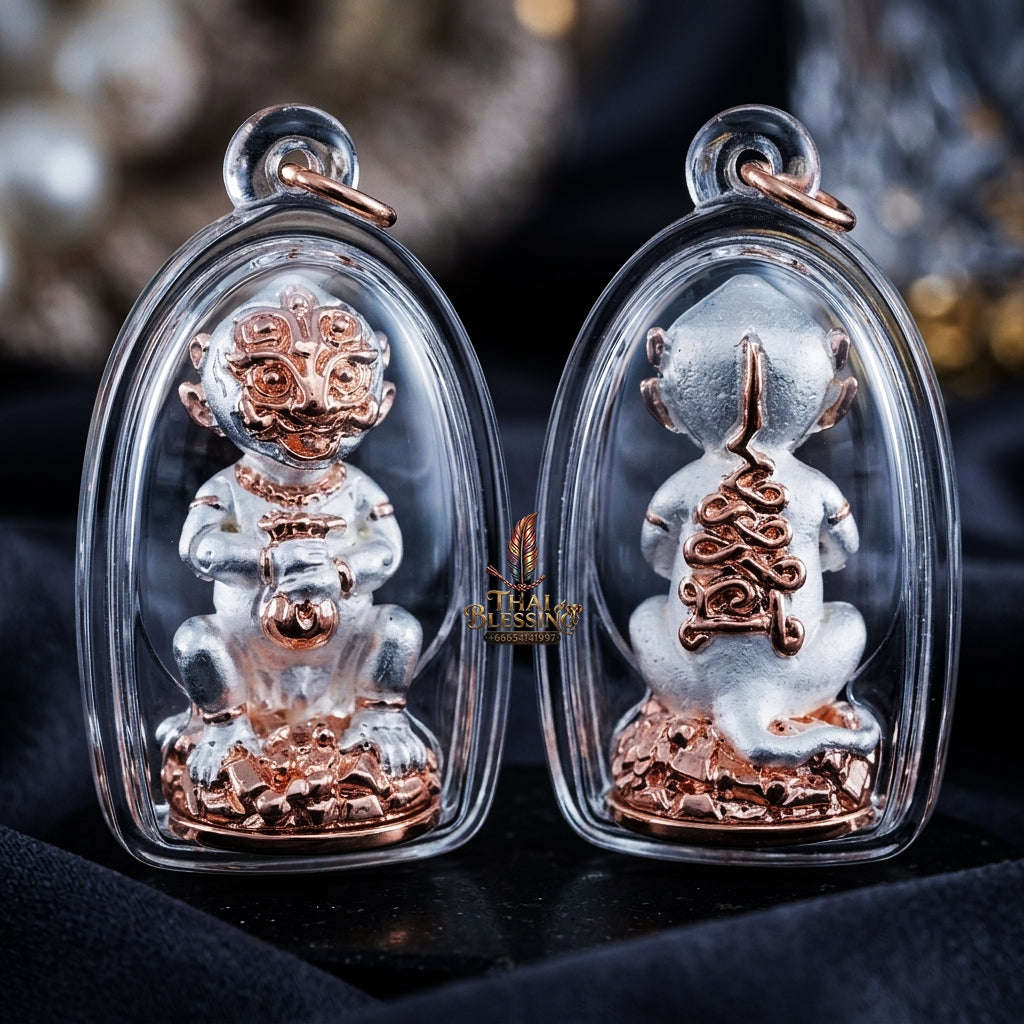 Supreme Phaya Si Hu Ha Ta "2K Silver-Gold Plated Samrit" Sculptural Statue Amulet - Khru Ba Tao Wat Thung Setthi (Wat Ubosot Ban Lao) 2024 (Master 2K Edition) Thai Blessing Co By RURUECHA