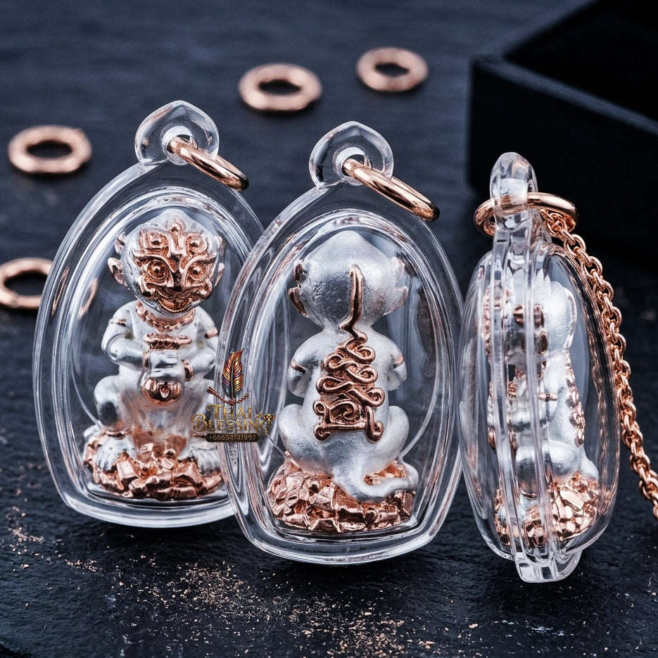 Supreme Phaya Si Hu Ha Ta "2K Silver-Gold Plated Samrit" Sculptural Statue Amulet - Khru Ba Tao Wat Thung Setthi (Wat Ubosot Ban Lao) 2024 (Master 2K Edition) Thai Blessing Co By RURUECHA