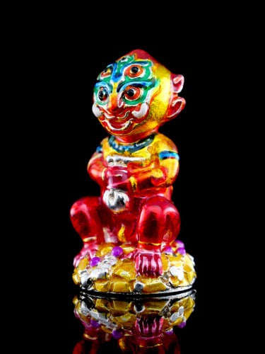 Supreme Phaya Si Hu Ha Ta "Alpaca with Crimson Red Enamel" Sculptural Statue Amulet - Khru Ba Tao Wat Thung Setthi (Wat Ubosot Ban Lao) 2024 (Master Crimson Edition) Thai Blessing Co By RURUECHA