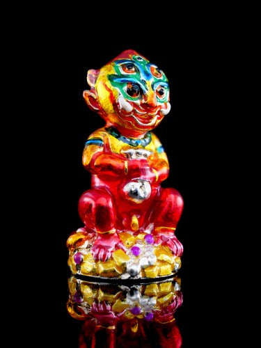 Supreme Phaya Si Hu Ha Ta "Alpaca with Crimson Red Enamel" Sculptural Statue Amulet - Khru Ba Tao Wat Thung Setthi (Wat Ubosot Ban Lao) 2024 (Master Crimson Edition) Thai Blessing Co By RURUECHA
