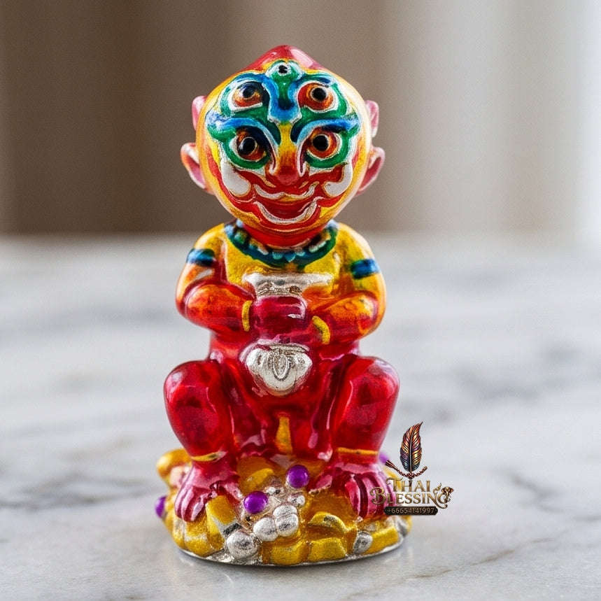 Supreme Phaya Si Hu Ha Ta "Alpaca with Crimson Red Enamel" Sculptural Statue Amulet - Khru Ba Tao Wat Thung Setthi (Wat Ubosot Ban Lao) 2024 (Master Crimson Edition) Thai Blessing Co By RURUECHA