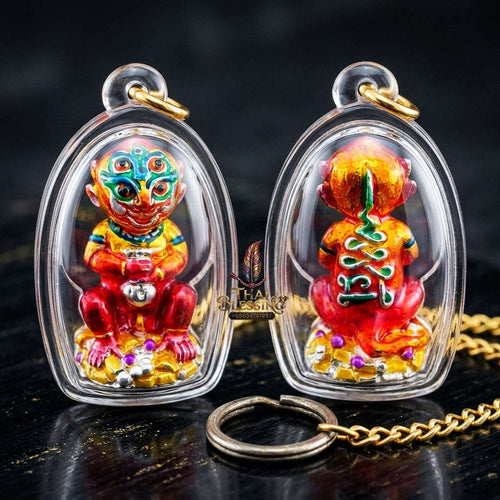 Supreme Phaya Si Hu Ha Ta "Alpaca with Crimson Red Enamel" Sculptural Statue Amulet - Khru Ba Tao Wat Thung Setthi (Wat Ubosot Ban Lao) 2024 (Master Crimson Edition) Thai Blessing Co By RURUECHA