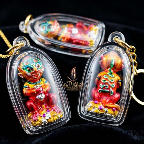 Supreme Phaya Si Hu Ha Ta "Alpaca with Crimson Red Enamel" Sculptural Statue Amulet - Khru Ba Tao Wat Thung Setthi (Wat Ubosot Ban Lao) 2024 (Master Crimson Edition) Thai Blessing Co By RURUECHA