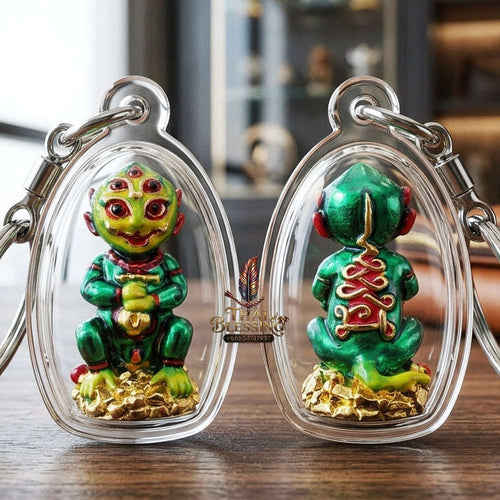 Supreme Phaya Si Hu Ha Ta "Alpaca with Emerald Green Enamel" Sculptural Statue Amulet - Khru Ba Tao Wat Thung Setthi (Wat UbosotBan Lao) 2024 (Master Emerald Edition) Thai Blessing Co By RURUECHA