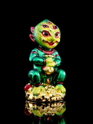 Supreme Phaya Si Hu Ha Ta "Alpaca with Emerald Green Enamel" Sculptural Statue Amulet - Khru Ba Tao Wat Thung Setthi (Wat UbosotBan Lao) 2024 (Master Emerald Edition) Thai Blessing Co By RURUECHA