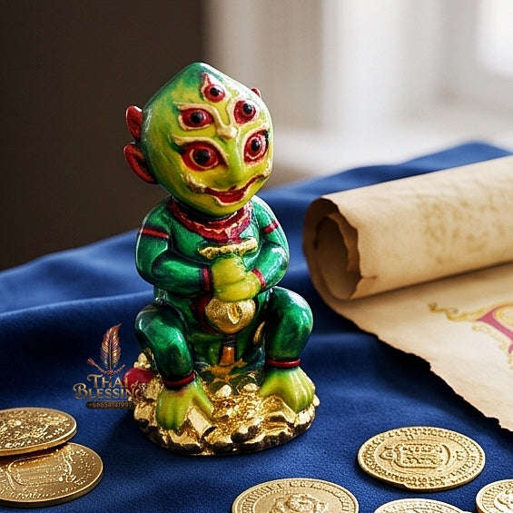 Supreme Phaya Si Hu Ha Ta "Alpaca with Emerald Green Enamel" Sculptural Statue Amulet - Khru Ba Tao Wat Thung Setthi (Wat UbosotBan Lao) 2024 (Master Emerald Edition) Thai Blessing Co By RURUECHA
