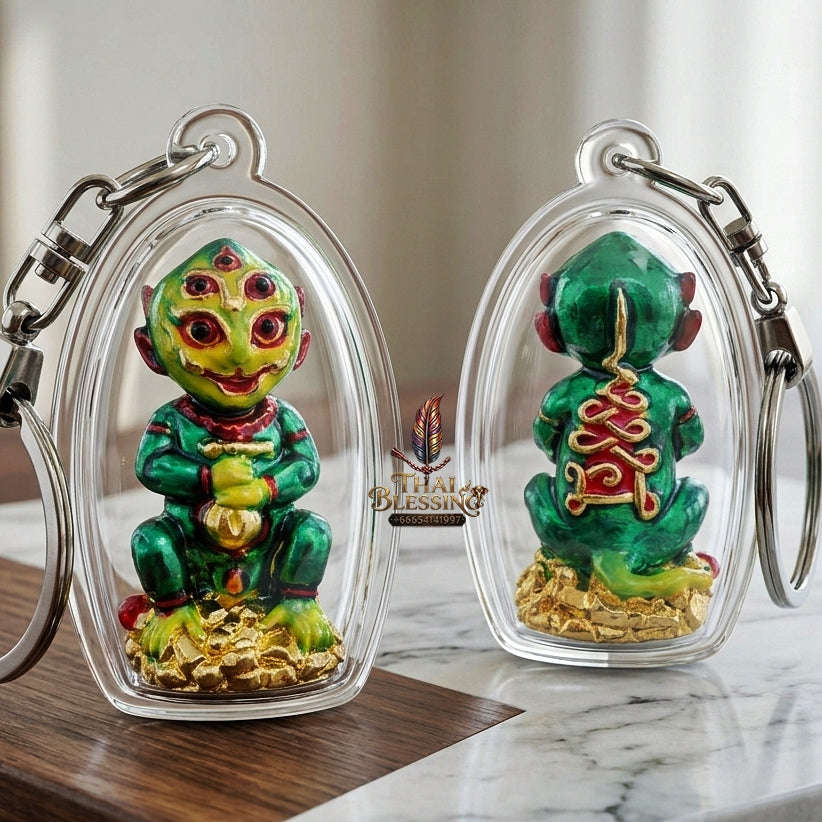 Supreme Phaya Si Hu Ha Ta "Alpaca with Emerald Green Enamel" Sculptural Statue Amulet - Khru Ba Tao Wat Thung Setthi (Wat UbosotBan Lao) 2024 (Master Emerald Edition) Thai Blessing Co By RURUECHA