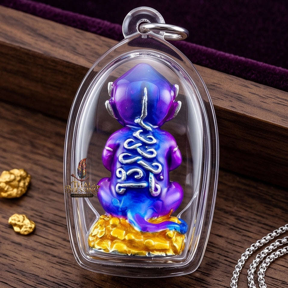 Supreme Phaya Si Hu Ha Ta "Alpaca with Royal Purple Enamel" Sculptural Statue Amulet - Khru Ba Tao Wat Thung Setthi (Wat Ubosot Ban Lao) 2024 (Master Royal Purple Edition) Thai Blessing Co By RURUECHA