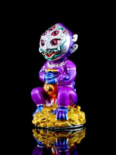 Supreme Phaya Si Hu Ha Ta "Alpaca with Royal Purple Enamel" Sculptural Statue Amulet - Khru Ba Tao Wat Thung Setthi (Wat Ubosot Ban Lao) 2024 (Master Royal Purple Edition) Thai Blessing Co By RURUECHA