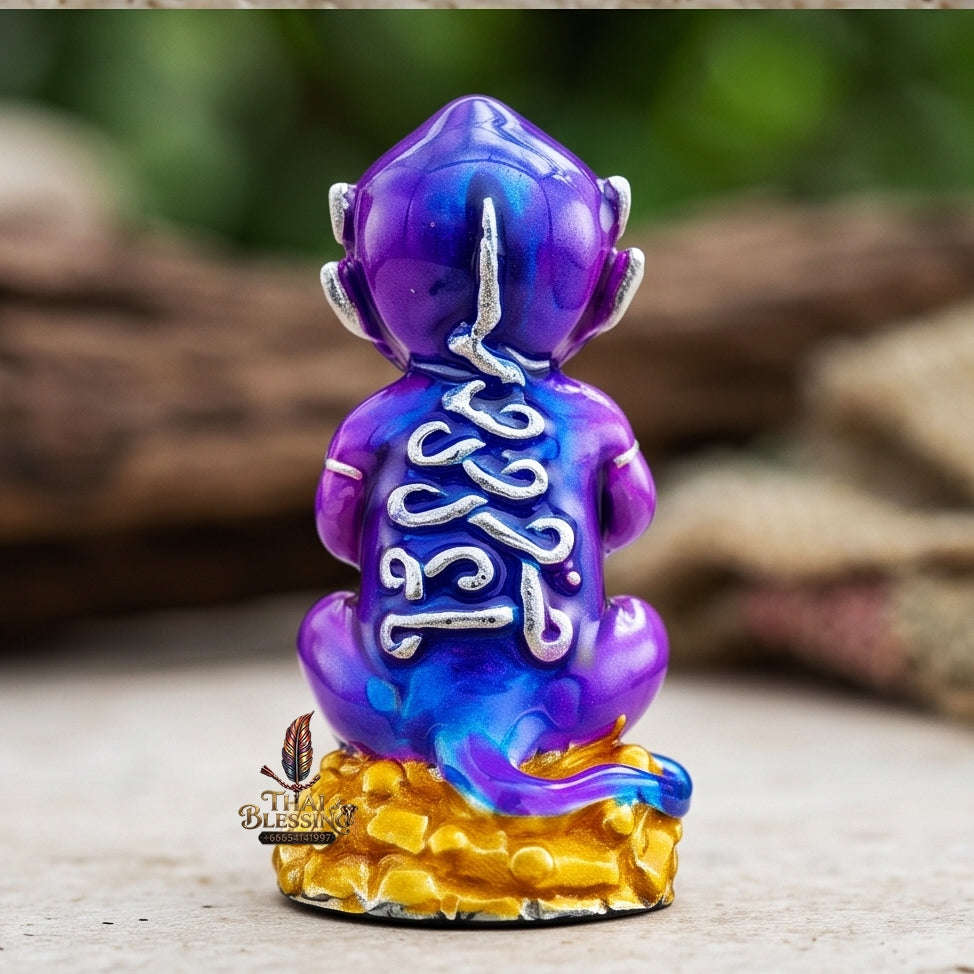 Supreme Phaya Si Hu Ha Ta "Alpaca with Royal Purple Enamel" Sculptural Statue Amulet - Khru Ba Tao Wat Thung Setthi (Wat Ubosot Ban Lao) 2024 (Master Royal Purple Edition) Thai Blessing Co By RURUECHA