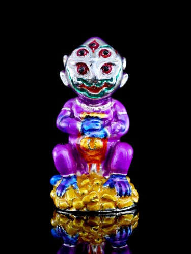 Supreme Phaya Si Hu Ha Ta "Alpaca with Royal Purple Enamel" Sculptural Statue Amulet - Khru Ba Tao Wat Thung Setthi (Wat Ubosot Ban Lao) 2024 (Master Royal Purple Edition) Thai Blessing Co By RURUECHA