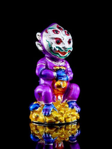 Supreme Phaya Si Hu Ha Ta "Alpaca with Royal Purple Enamel" Sculptural Statue Amulet - Khru Ba Tao Wat Thung Setthi (Wat Ubosot Ban Lao) 2024 (Master Royal Purple Edition) Thai Blessing Co By RURUECHA