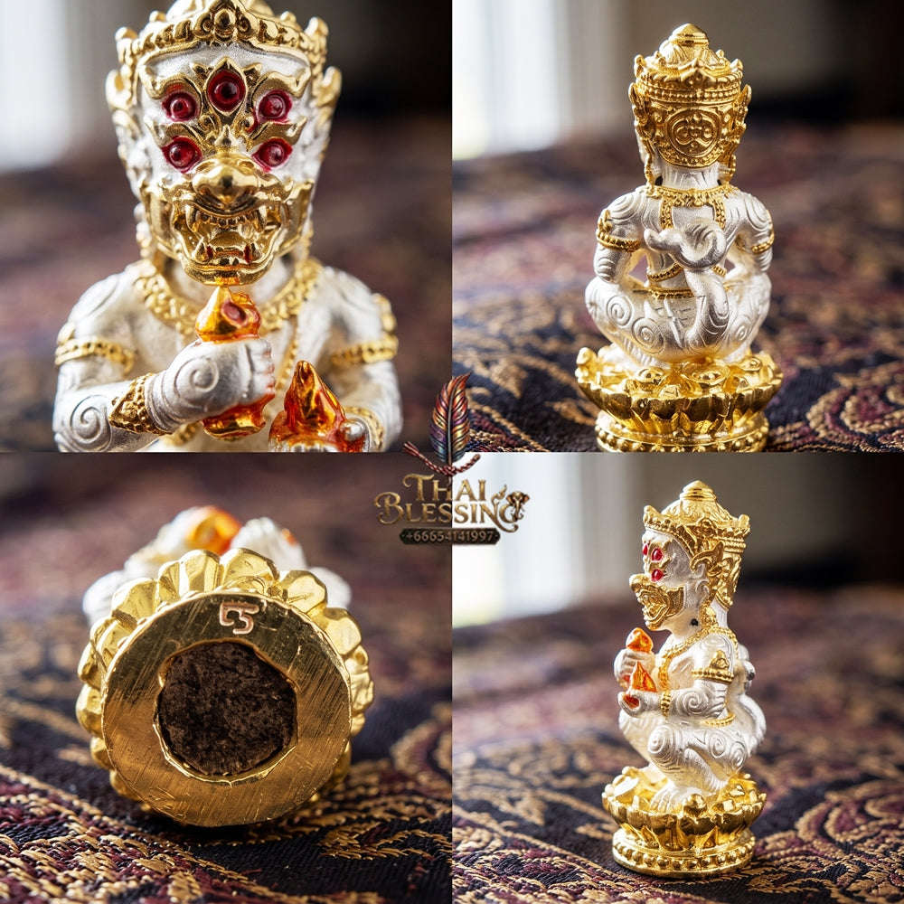 Supreme Phaya Si Hu Ha Ta "Bang Koet Sap" (Infinite Wealth Generation) "2K Silver-Gold Plated Samrit" Amulet - Wai Khru 2568 Master Edition Thai Blessing Co By RURUECHA