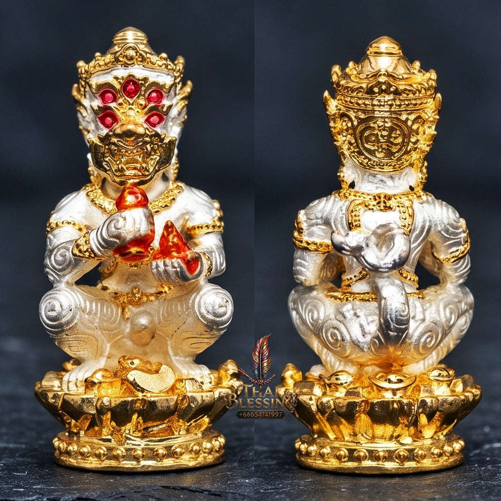 Supreme Phaya Si Hu Ha Ta "Bang Koet Sap" (Infinite Wealth Generation) "2K Silver-Gold Plated Samrit" Amulet - Wai Khru 2568 Master Edition Thai Blessing Co By RURUECHA
