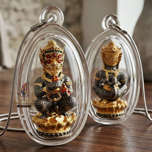 Supreme Phaya Si Hu Ha Ta "Bang Koet Sap" (Infinite Wealth Generation) "Black Rhodium-Plated Samrit" Amulet - Wai Khru 2568 Master Edition Thai Blessing Co By RURUECHA