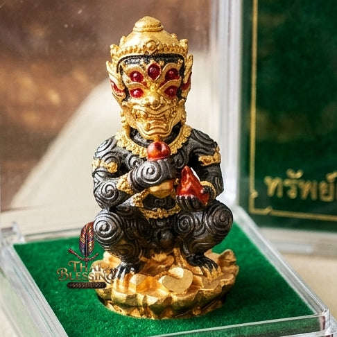 Supreme Phaya Si Hu Ha Ta "Bang Koet Sap" (Infinite Wealth Generation) "Black Rhodium-Plated Samrit" Amulet - Wai Khru 2568 Master Edition Thai Blessing Co By RURUECHA