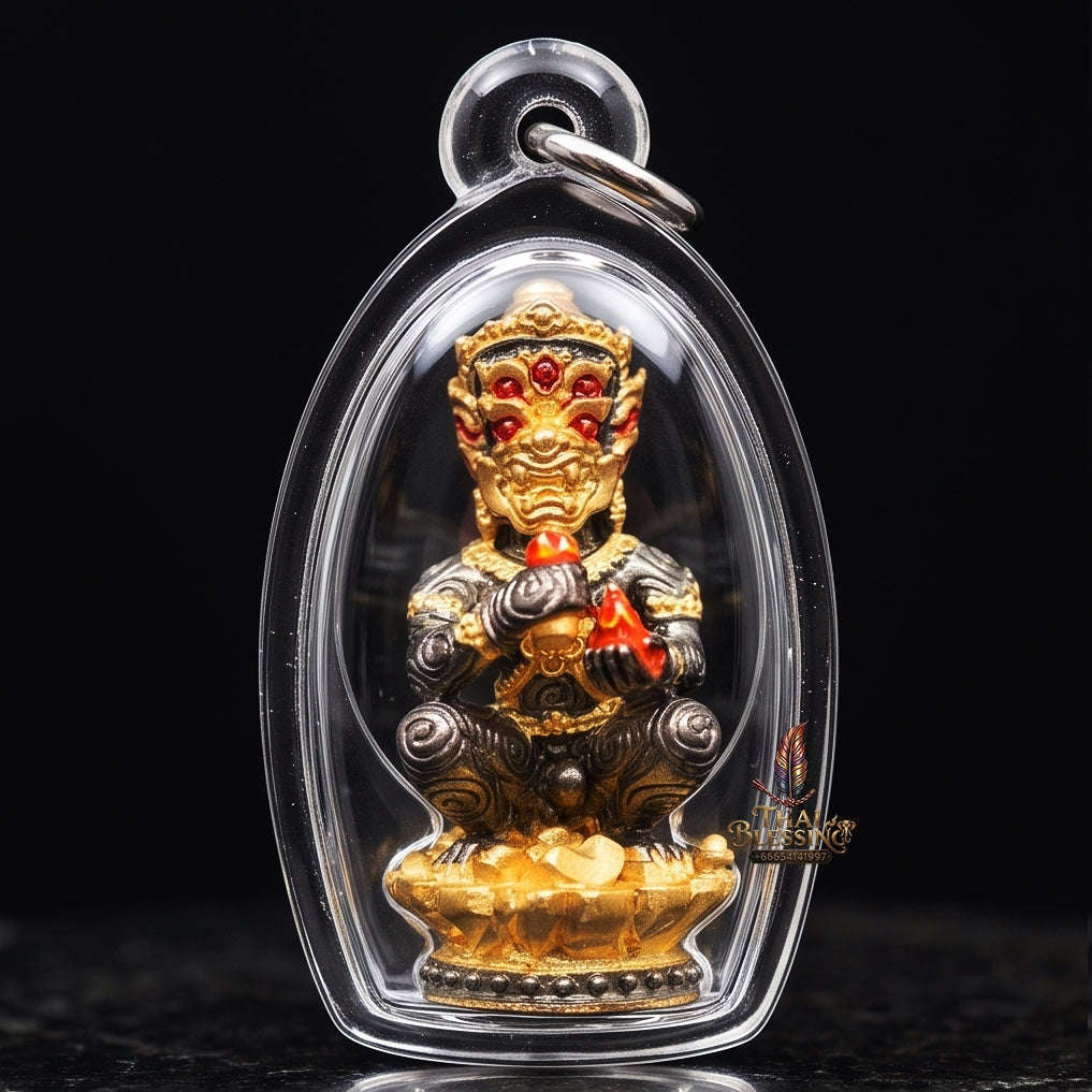 Supreme Phaya Si Hu Ha Ta "Bang Koet Sap" (Infinite Wealth Generation) "Black Rhodium-Plated Samrit" Amulet - Wai Khru 2568 Master Edition Thai Blessing Co By RURUECHA