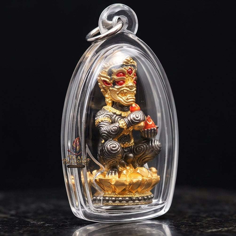 Supreme Phaya Si Hu Ha Ta "Bang Koet Sap" (Infinite Wealth Generation) "Black Rhodium-Plated Samrit" Amulet - Wai Khru 2568 Master Edition Thai Blessing Co By RURUECHA
