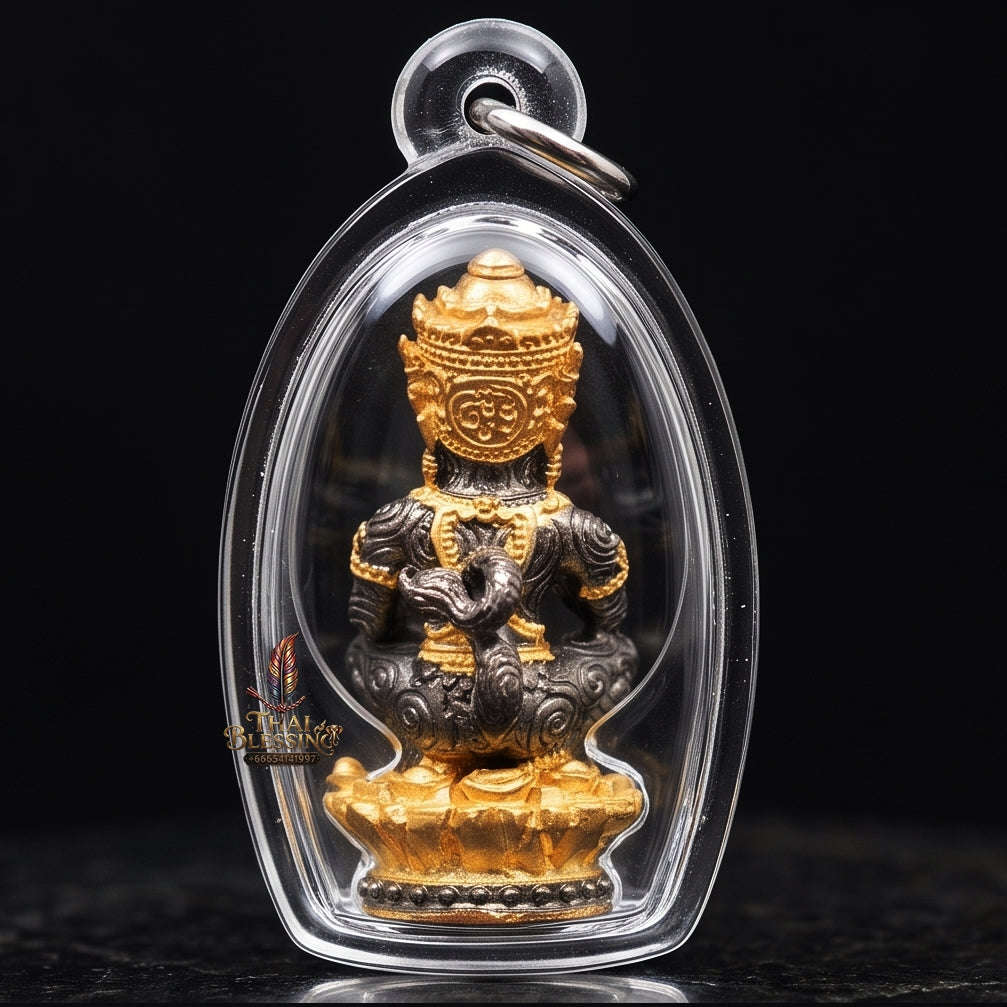 Supreme Phaya Si Hu Ha Ta "Bang Koet Sap" (Infinite Wealth Generation) "Black Rhodium-Plated Samrit" Amulet - Wai Khru 2568 Master Edition Thai Blessing Co By RURUECHA
