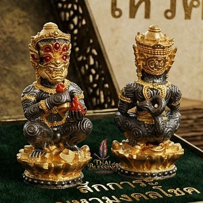 Supreme Phaya Si Hu Ha Ta "Bang Koet Sap" (Infinite Wealth Generation) "Black Rhodium-Plated Samrit" Amulet - Wai Khru 2568 Master Edition Thai Blessing Co By RURUECHA