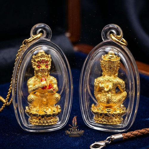 Supreme Phaya Si Hu Ha Ta "Bang Koet Sap" (Infinite Wealth Generation) "Gold-Plated Samrit" Amulet - Wai Khru 2568 Master Edition Thai Blessing Co By RURUECHA