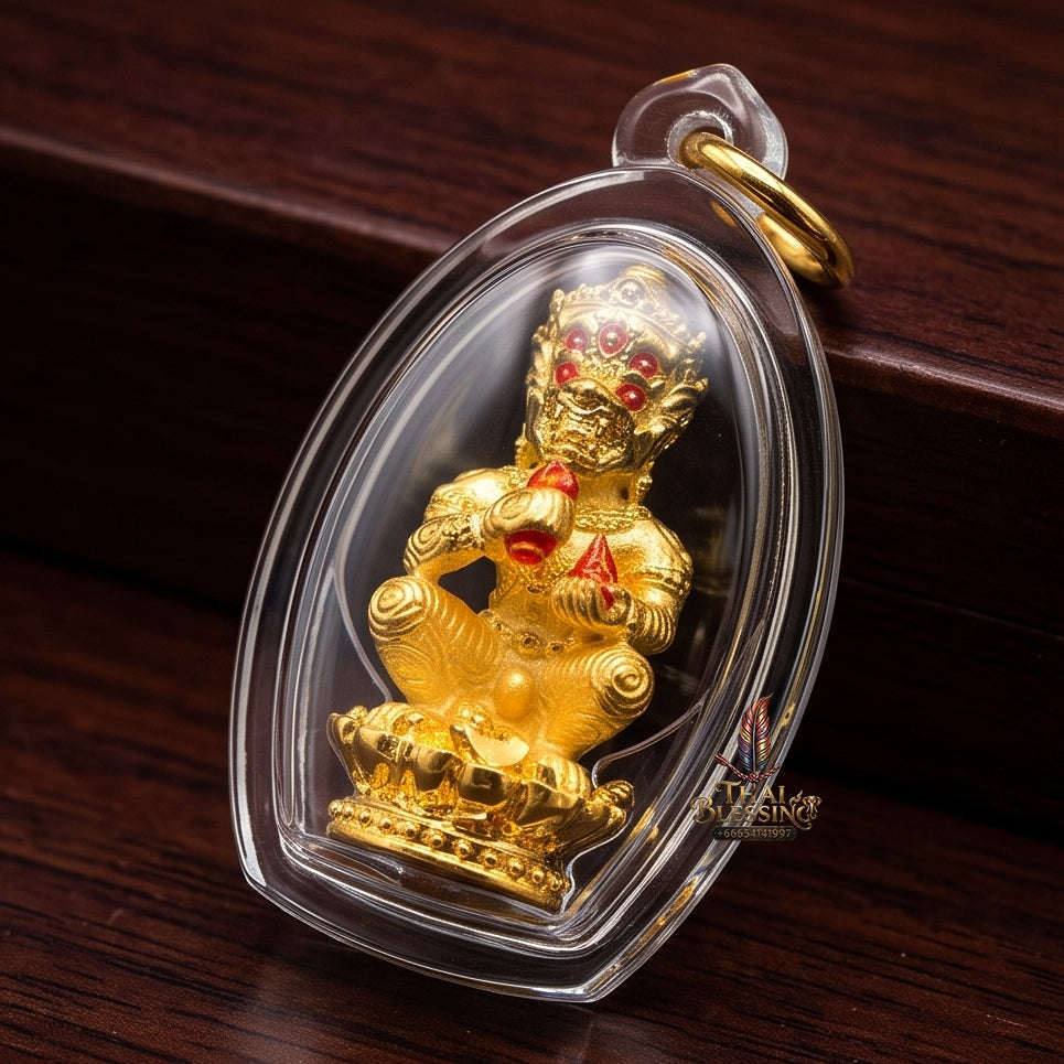 Supreme Phaya Si Hu Ha Ta "Bang Koet Sap" (Infinite Wealth Generation) "Gold-Plated Samrit" Amulet - Wai Khru 2568 Master Edition Thai Blessing Co By RURUECHA