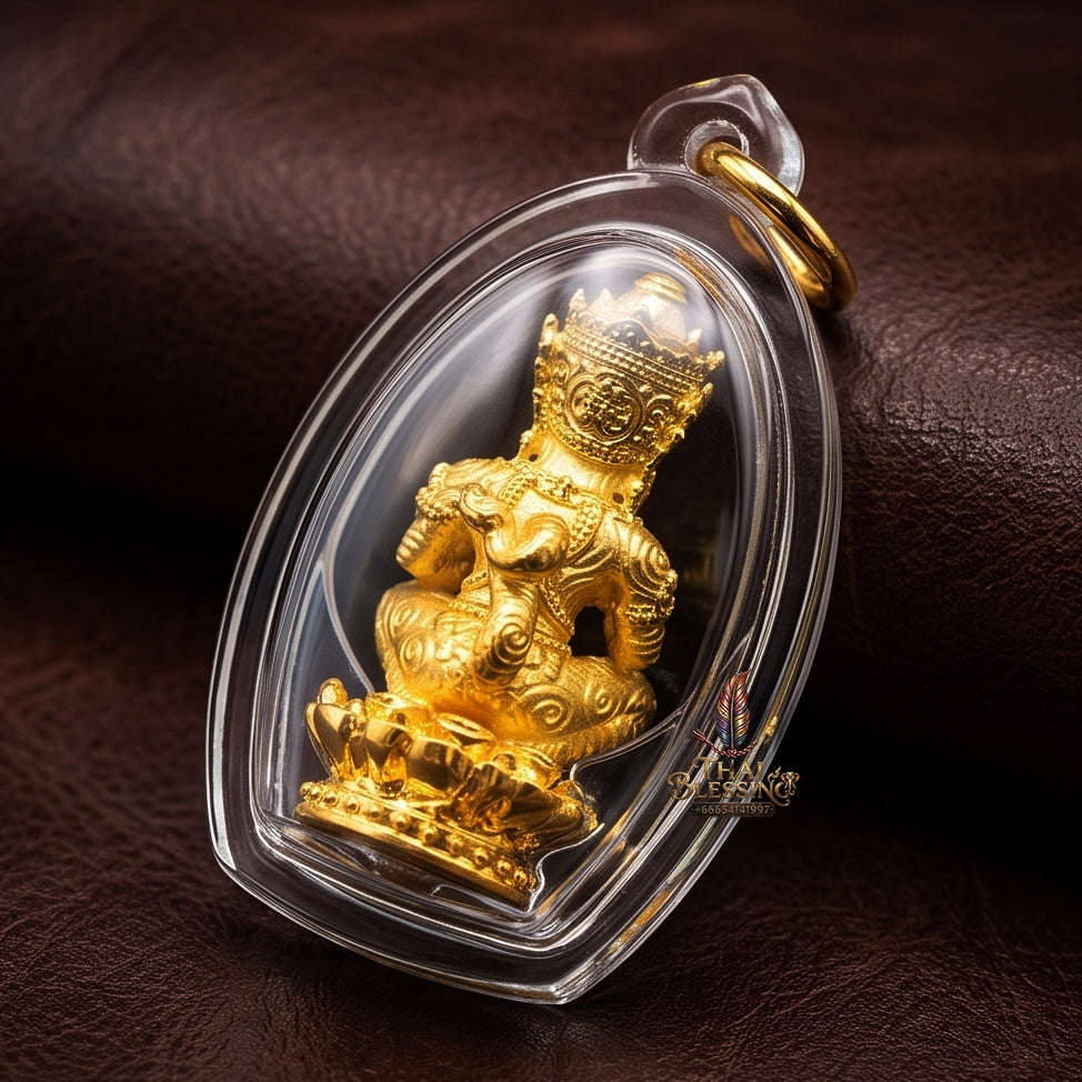Supreme Phaya Si Hu Ha Ta "Bang Koet Sap" (Infinite Wealth Generation) "Gold-Plated Samrit" Amulet - Wai Khru 2568 Master Edition Thai Blessing Co By RURUECHA