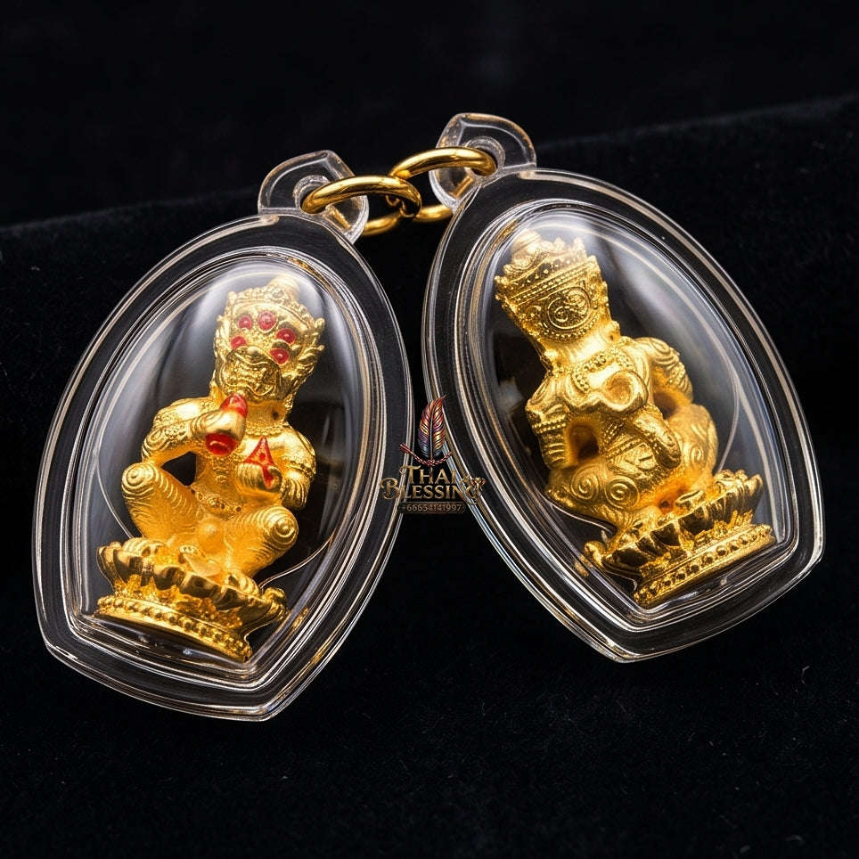 Supreme Phaya Si Hu Ha Ta "Bang Koet Sap" (Infinite Wealth Generation) "Gold-Plated Samrit" Amulet - Wai Khru 2568 Master Edition Thai Blessing Co By RURUECHA