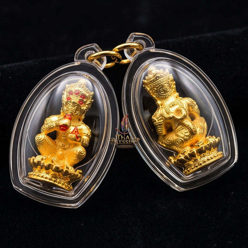 Supreme Phaya Si Hu Ha Ta "Bang Koet Sap" (Infinite Wealth Generation) "Gold-Plated Samrit" Amulet - Wai Khru 2568 Master Edition Thai Blessing Co By RURUECHA