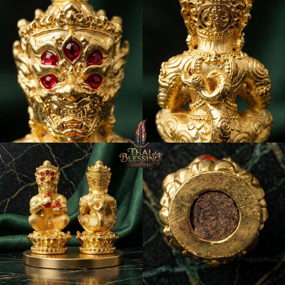 Supreme Phaya Si Hu Ha Ta "Bang Koet Sap" (Infinite Wealth Generation) "Gold-Plated Samrit" Amulet - Wai Khru 2568 Master Edition Thai Blessing Co By RURUECHA