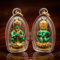 Supreme Phaya Si Hu Ha Ta "Bang Koet Sap" (Infinite Wealth Generation) "Gold-Plated with Emerald Green Enamel Samrit" Amulet - Wai Khru 2568 Master Edition Thai Blessing Co By RURUECHA
