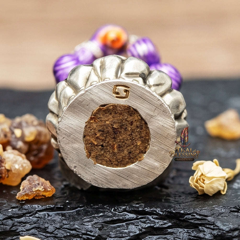 Supreme Phaya Si Hu Ha Ta "Bang Koet Sap" (Infinite Wealth Generation) "Silver-Plated with Royal Purple Enamel Samrit" Amulet - Wai Khru 2568 Master Edition Thai Blessing Co By RURUECHA