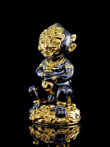 Supreme Phaya Si Hu Ha Ta "Black & Gold Patterned Samrit" Sculptural Statue Amulet - Khru Ba Tao Wat Thung Setthi (Wat Ubosot Ban Lao) 2024 (Master Black-Gold Edition) Thai Blessing Co By RURUECHA