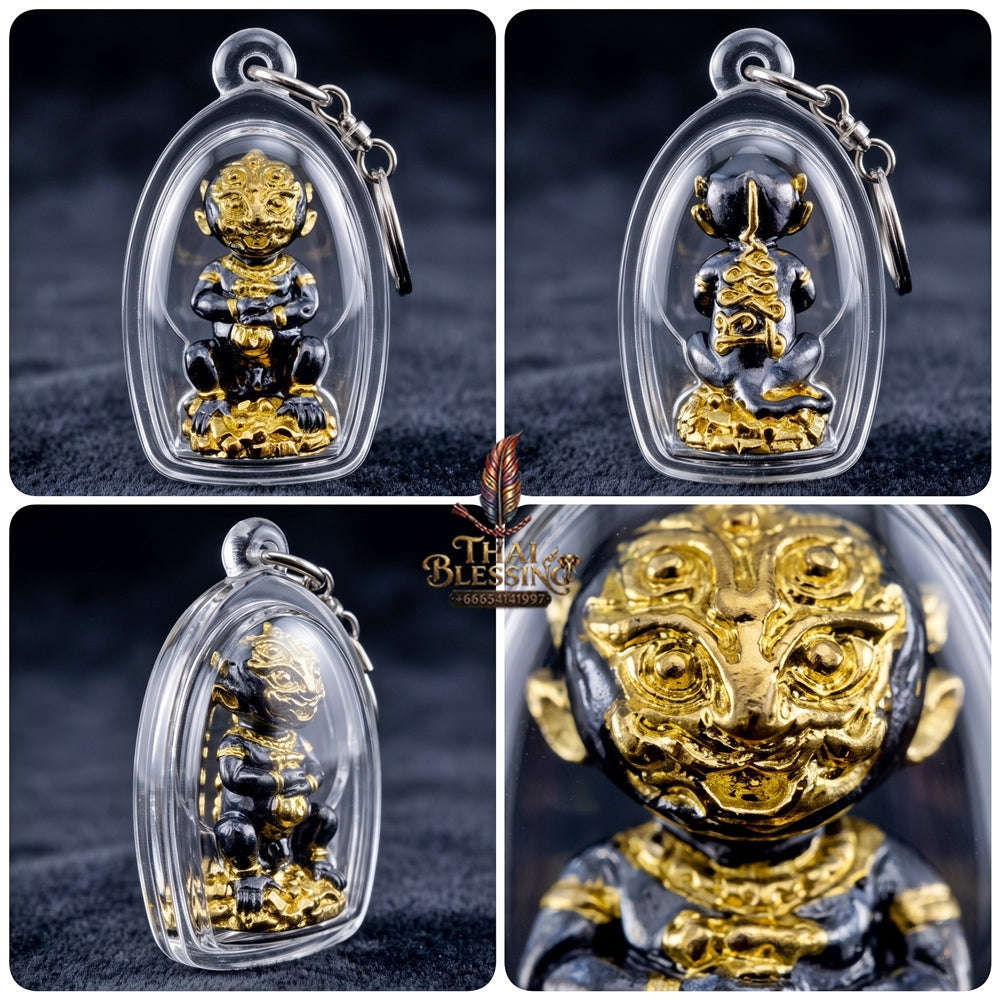Supreme Phaya Si Hu Ha Ta "Black & Gold Patterned Samrit" Sculptural Statue Amulet - Khru Ba Tao Wat Thung Setthi (Wat Ubosot Ban Lao) 2024 (Master Black-Gold Edition) Thai Blessing Co By RURUECHA