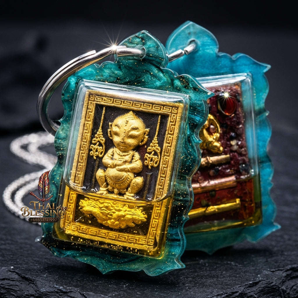 Supreme Phaya Si Hu Ha Ta "Black Onyx Powder & Sacred Wealth Oil" Amulet - Khru Ba Tao Wat Thung Setthi (Wat Ubosot Ban Lao) 2025 (Master Oil Edition) Thai Blessing Co By RURUECHA