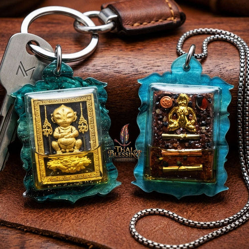 Supreme Phaya Si Hu Ha Ta "Black Onyx Powder & Sacred Wealth Oil" Amulet - Khru Ba Tao Wat Thung Setthi (Wat Ubosot Ban Lao) 2025 (Master Oil Edition) Thai Blessing Co By RURUECHA