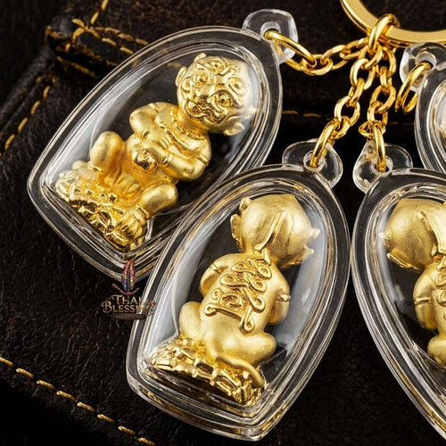 Supreme Phaya Si Hu Ha Ta "Gold-Plated Samrit" Sculptural Statue Amulet - Khru Ba Tao Wat Thung Setthi (Wat Ubosot Ban Lao) 2024 (Master Gold Edition) Thai Blessing Co By RURUECHA