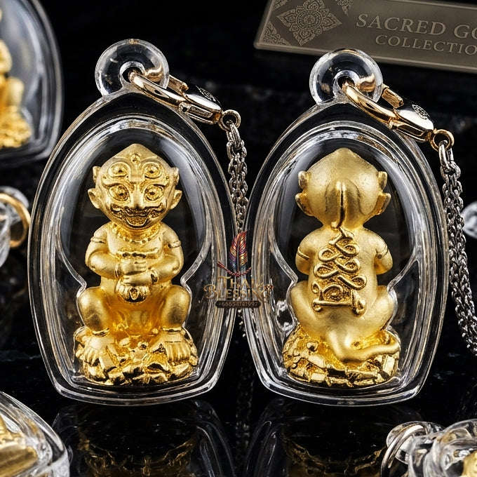Supreme Phaya Si Hu Ha Ta "Gold-Plated Samrit" Sculptural Statue Amulet - Khru Ba Tao Wat Thung Setthi (Wat Ubosot Ban Lao) 2024 (Master Gold Edition) Thai Blessing Co By RURUECHA