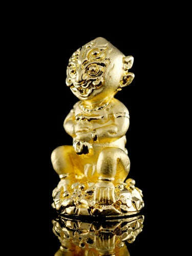 Supreme Phaya Si Hu Ha Ta "Gold-Plated Samrit" Sculptural Statue Amulet - Khru Ba Tao Wat Thung Setthi (Wat Ubosot Ban Lao) 2024 (Master Gold Edition) Thai Blessing Co By RURUECHA