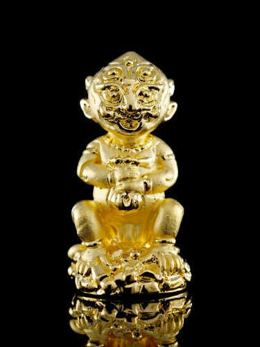 Supreme Phaya Si Hu Ha Ta "Gold-Plated Samrit" Sculptural Statue Amulet - Khru Ba Tao Wat Thung Setthi (Wat Ubosot Ban Lao) 2024 (Master Gold Edition) Thai Blessing Co By RURUECHA