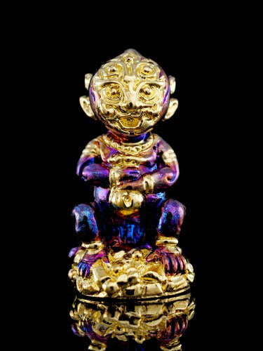 Supreme Phaya Si Hu Ha Ta "Purple Sheen & Gold Patterned Samrit" Sculptural Statue Amulet - Khru Ba Tao Wat Thung Setthi (Wat Ubosot Ban Lao) 2024 (Master Purple-Gold Edition) Thai Blessing Co By RURUECHA