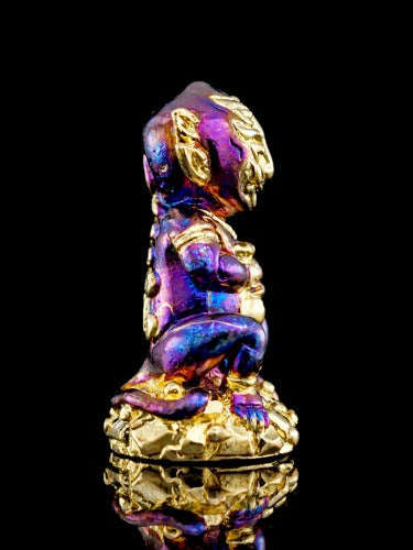 Supreme Phaya Si Hu Ha Ta "Purple Sheen & Gold Patterned Samrit" Sculptural Statue Amulet - Khru Ba Tao Wat Thung Setthi (Wat Ubosot Ban Lao) 2024 (Master Purple-Gold Edition) Thai Blessing Co By RURUECHA