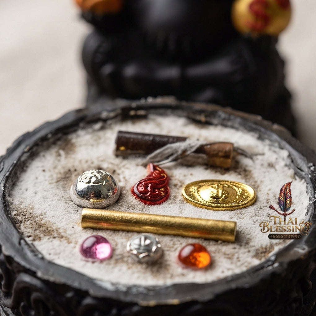 Supreme Phaya Si Hu Ha Ta "Ruai Chap Phlan" (Instant Wealth) Black-Body Copper Altar Bucha Statue - Khru Ba Kham Fan Wat Kor Chok 2024 (Master Bucha Edition) Thai Blessing Co By RURUECHA