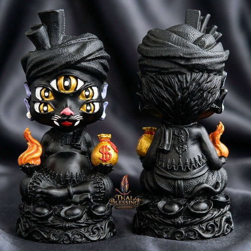 Supreme Phaya Si Hu Ha Ta "Ruai Chap Phlan" (Instant Wealth) Black-Body Copper Altar Bucha Statue - Khru Ba Kham Fan Wat Kor Chok 2024 (Master Bucha Edition) Thai Blessing Co By RURUECHA