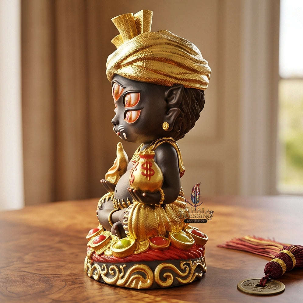 Supreme Phaya Si Hu Ha Ta "Ruai Chap Phlan" (Instant Wealth) Hand-Painted & Gold-Gilded Khan Long Hin Bronze Altar Bucha Statue - Khru Ba Kham Fan Wat Kor Chok 2024 (Master Bucha Edition) Thai Blessing Co By RURUECHA