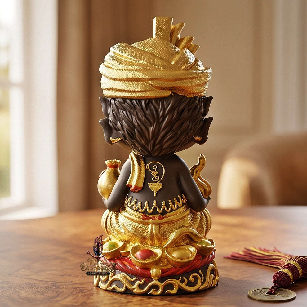 Supreme Phaya Si Hu Ha Ta "Ruai Chap Phlan" (Instant Wealth) Hand-Painted & Gold-Gilded Khan Long Hin Bronze Altar Bucha Statue - Khru Ba Kham Fan Wat Kor Chok 2024 (Master Bucha Edition) Thai Blessing Co By RURUECHA