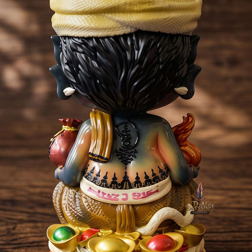 Supreme Phaya Si Hu Ha Ta "Ruai Chap Phlan" (Instant Wealth) Hand-Painted Resin Altar Bucha Statue - Khru Ba Kham Fan Wat Kor Chok 2024 (Master Bucha Edition) Thai Blessing Co By RURUECHA