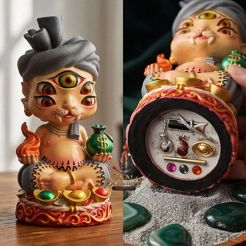 Supreme Phaya Si Hu Ha Ta Ruai Chap Phlan (Instant Wealth) Hand-Painted Resin Altar Bucha Statue - Khru Ba Kham Fan Wat Kor Chok 2024 (Master Bucha Edition) Thai Blessing Co By RURUECHA